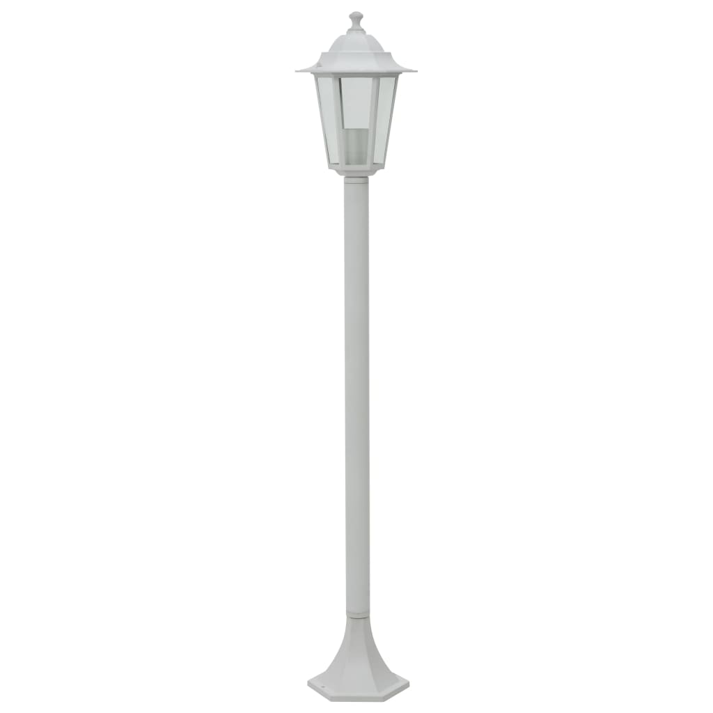 Zahradní sloupové lampy 6 ks E27 110 cm hliníkové bílé