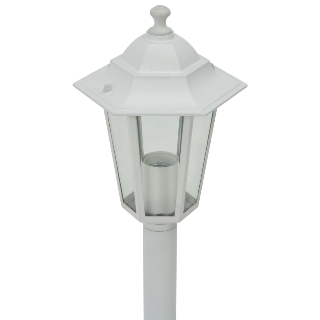 Zahradní sloupové lampy 6 ks E27 110 cm hliníkové bílé