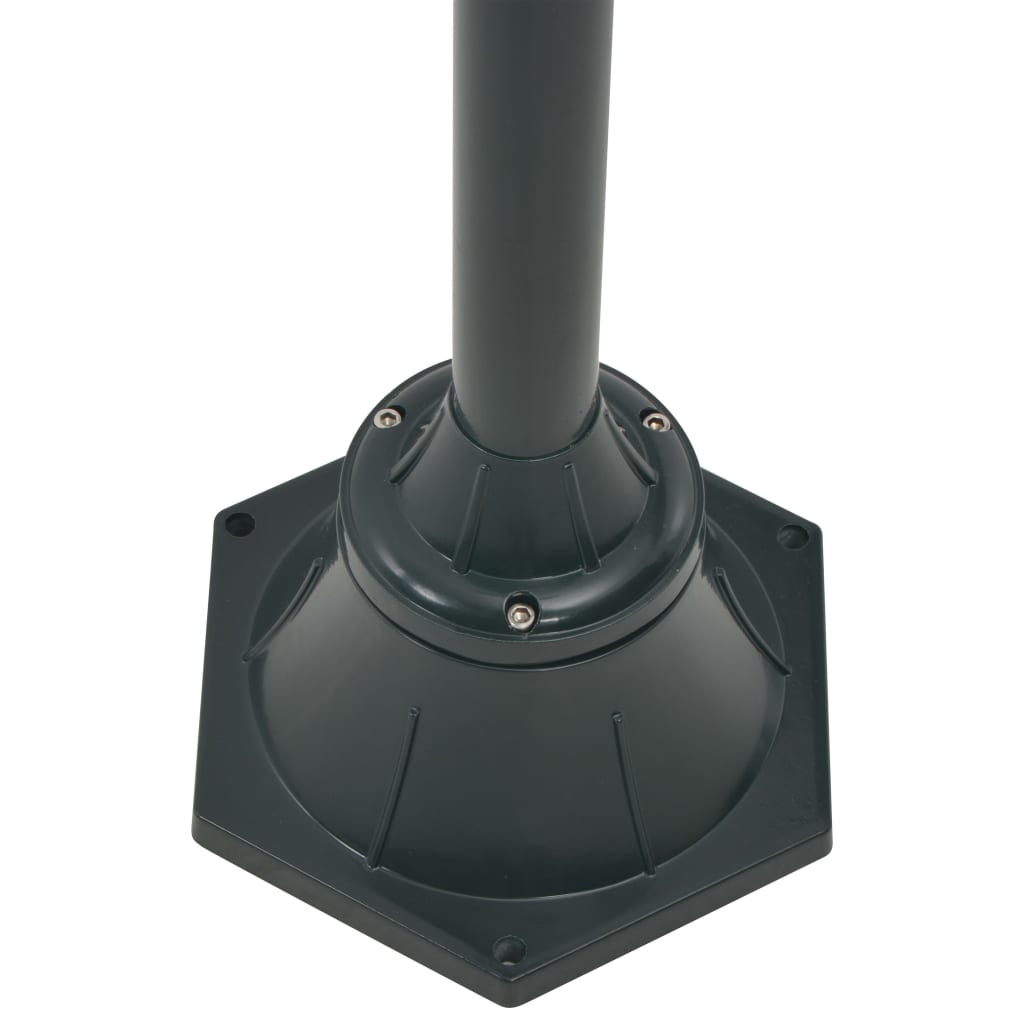 Zahradní sloupová lampa 2 ramena E27 220 cm hliník tmavě zelená
