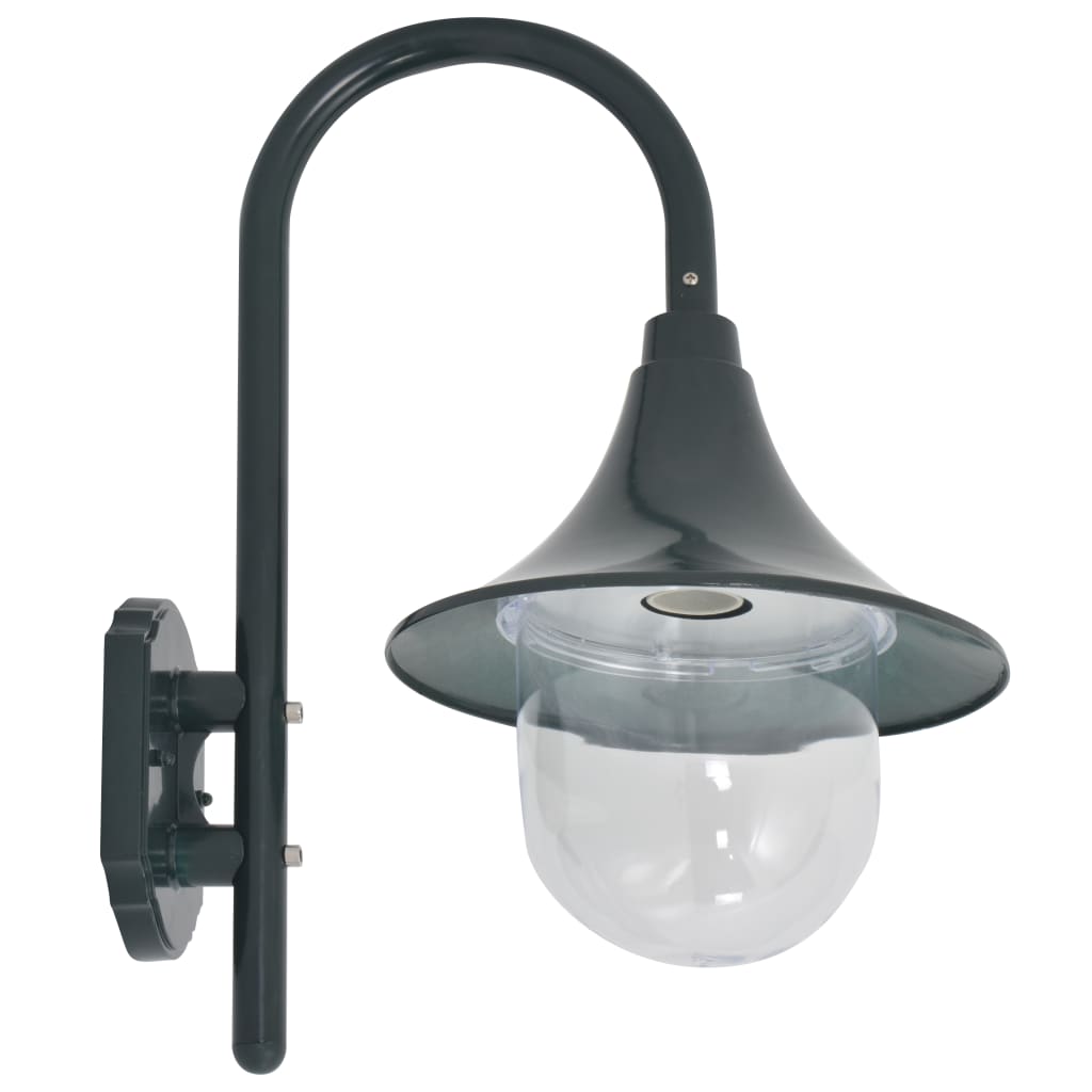 Zahradní nástěnná lampa E27 42 cm hliníková tmavě zelená