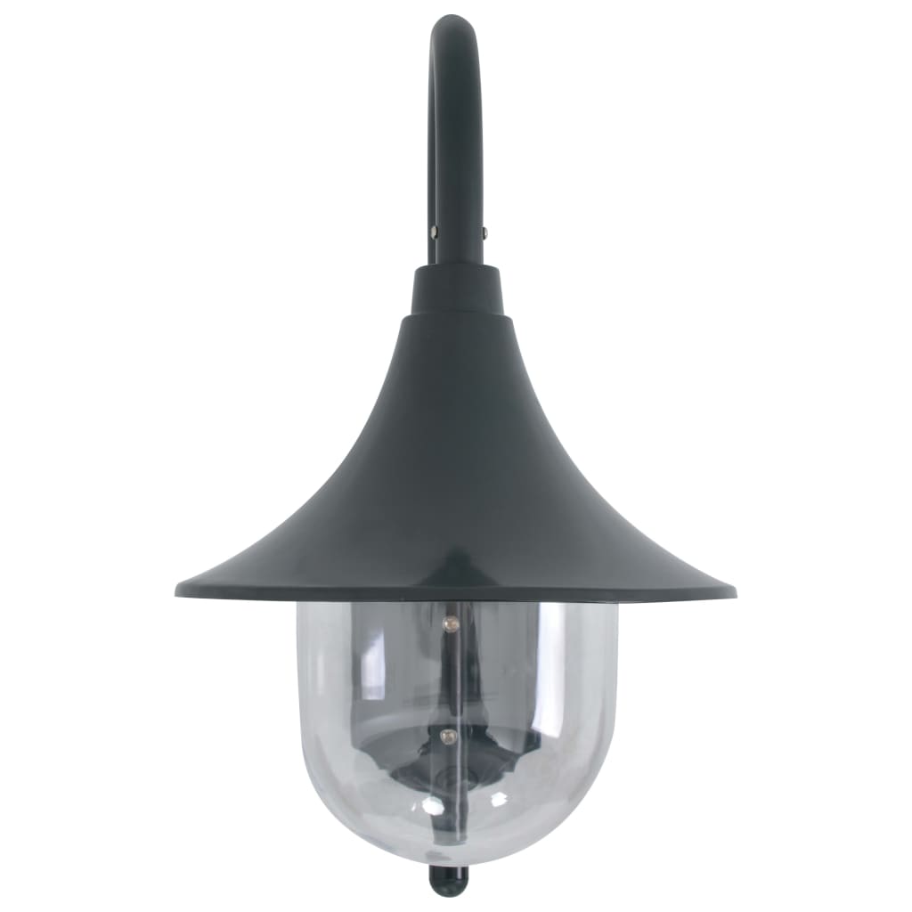 Zahradní nástěnná lampa E27 42 cm hliníková tmavě zelená