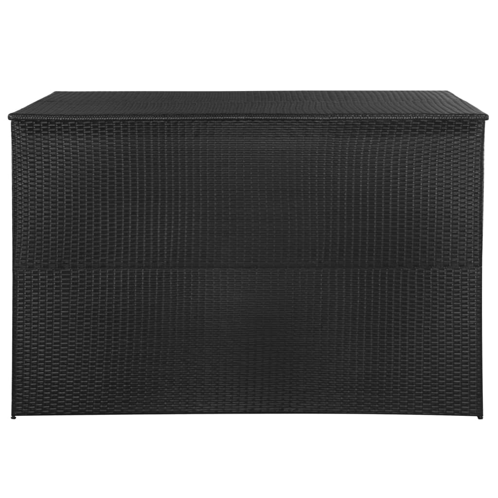 Zahradní úložný box černý 150 x 100 x 100 cm polyratan