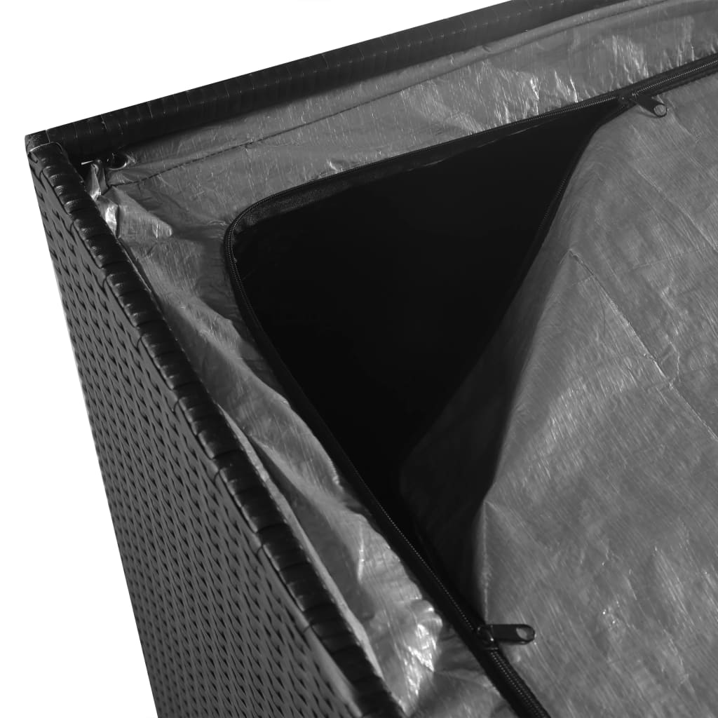 Zahradní úložný box černý 150 x 100 x 100 cm polyratan