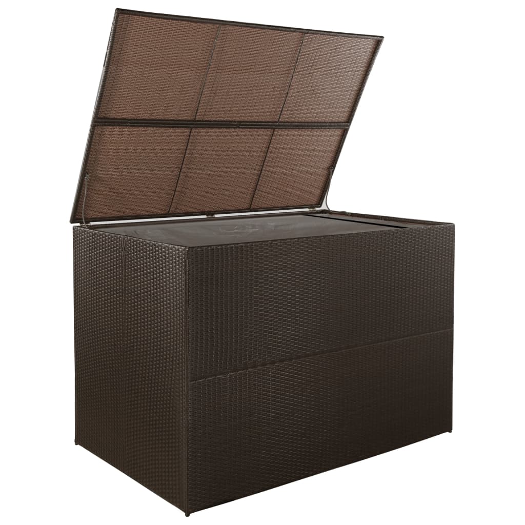 Zahradní úložný box hnědý 150 x 100 x 100 cm polyratan