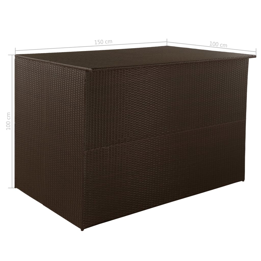 Zahradní úložný box hnědý 150 x 100 x 100 cm polyratan
