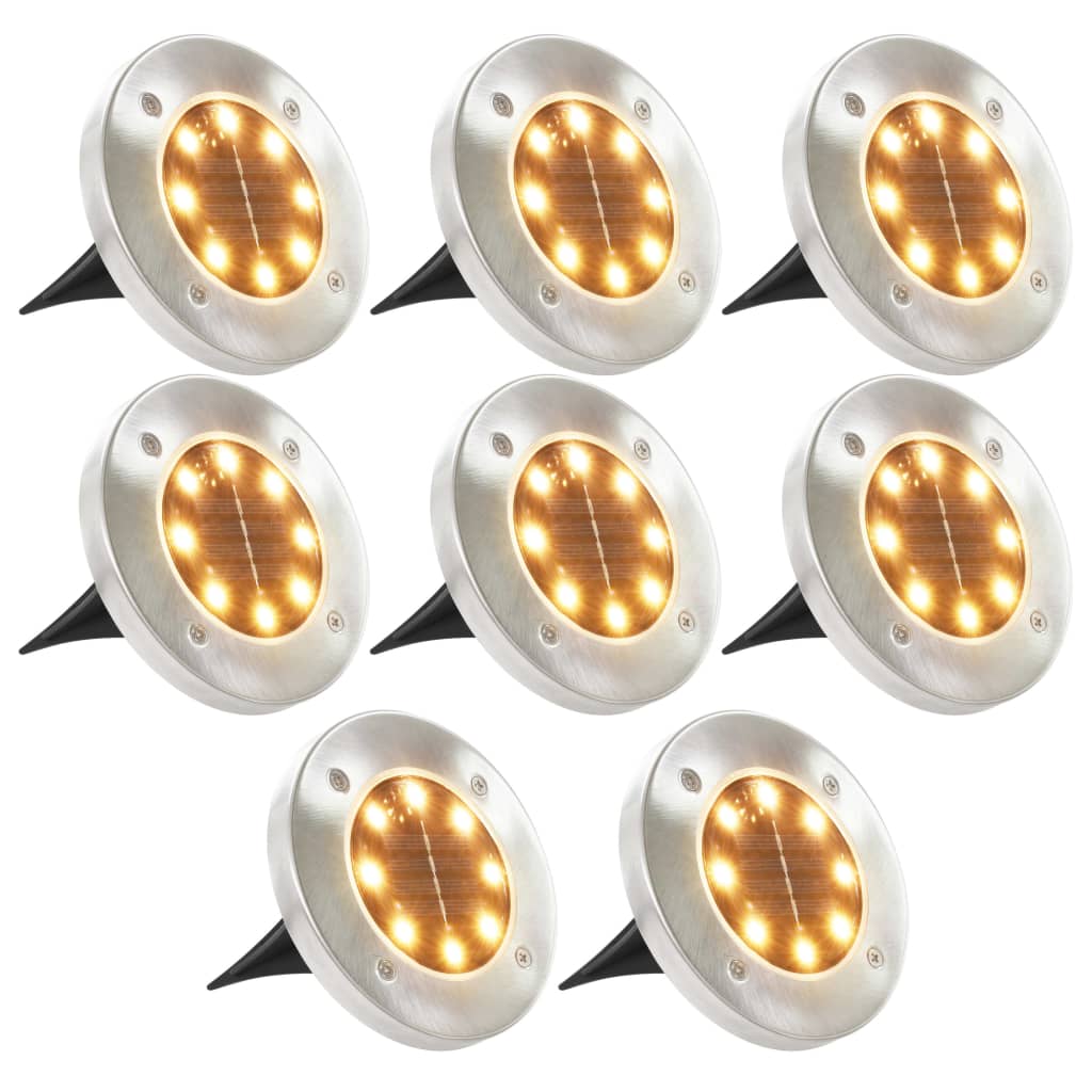 Solární světlo k zapíchnutí do země 8 ks LED teplé bílé