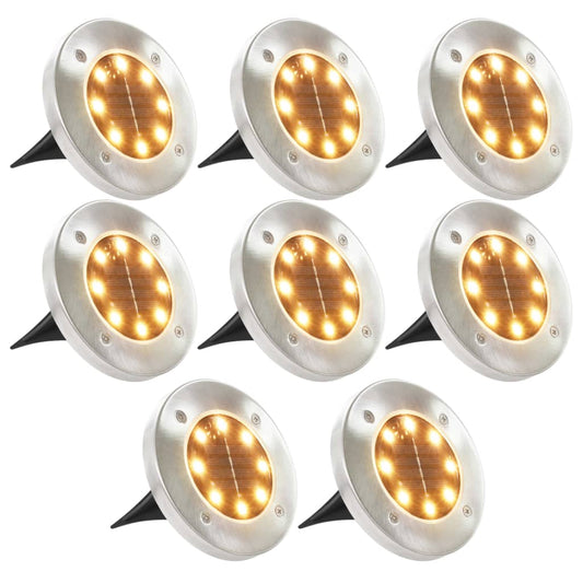 Solární světlo k zapíchnutí do země 8 ks LED teplé bílé