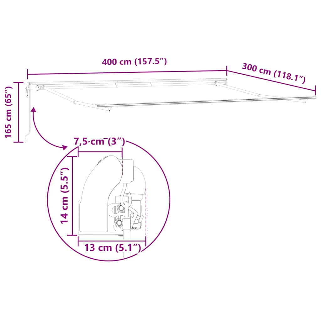 Markýza Bílá 4 × 3 m kov
