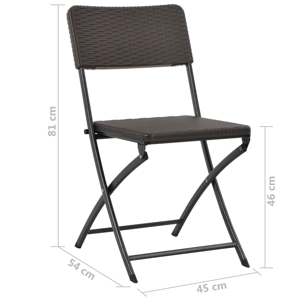 Skládací zahradní židle 4 ks HDPE a ocel hnědé