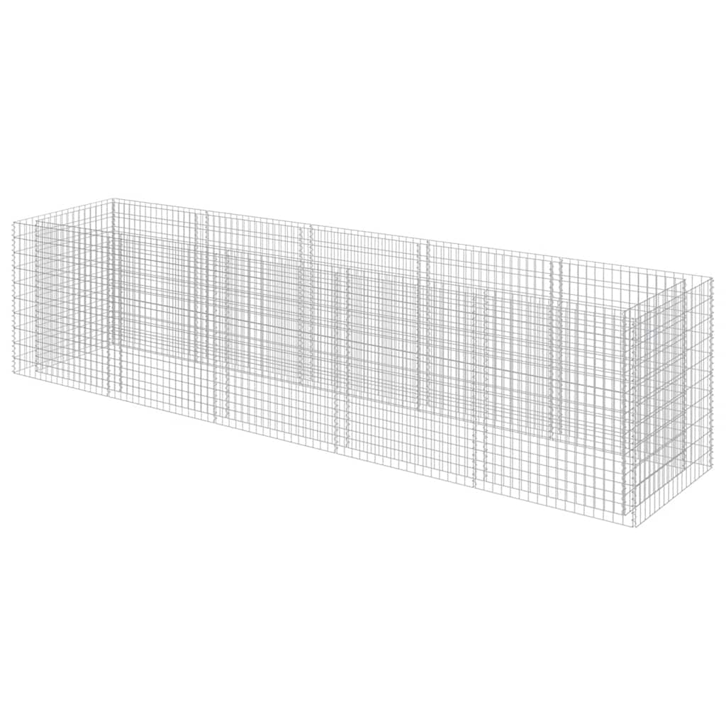 Gabionový vyvýšený záhon pozinkovaná ocel 450 x 90 x 100 cm