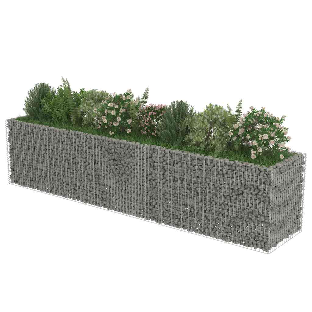 Gabionový vyvýšený záhon pozinkovaná ocel 450 x 90 x 100 cm