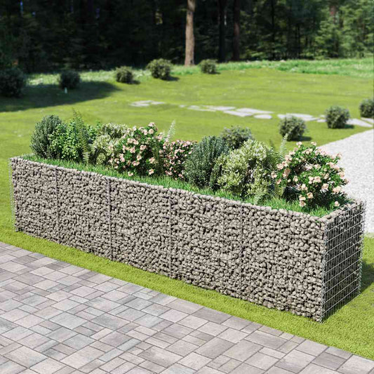 Gabionový vyvýšený záhon pozinkovaná ocel 450 x 90 x 100 cm