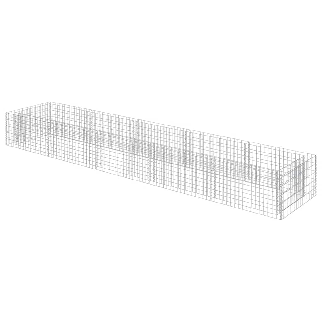 Gabionový vyvýšený záhon pozinkovaná ocel 450 x 90 x 50 cm