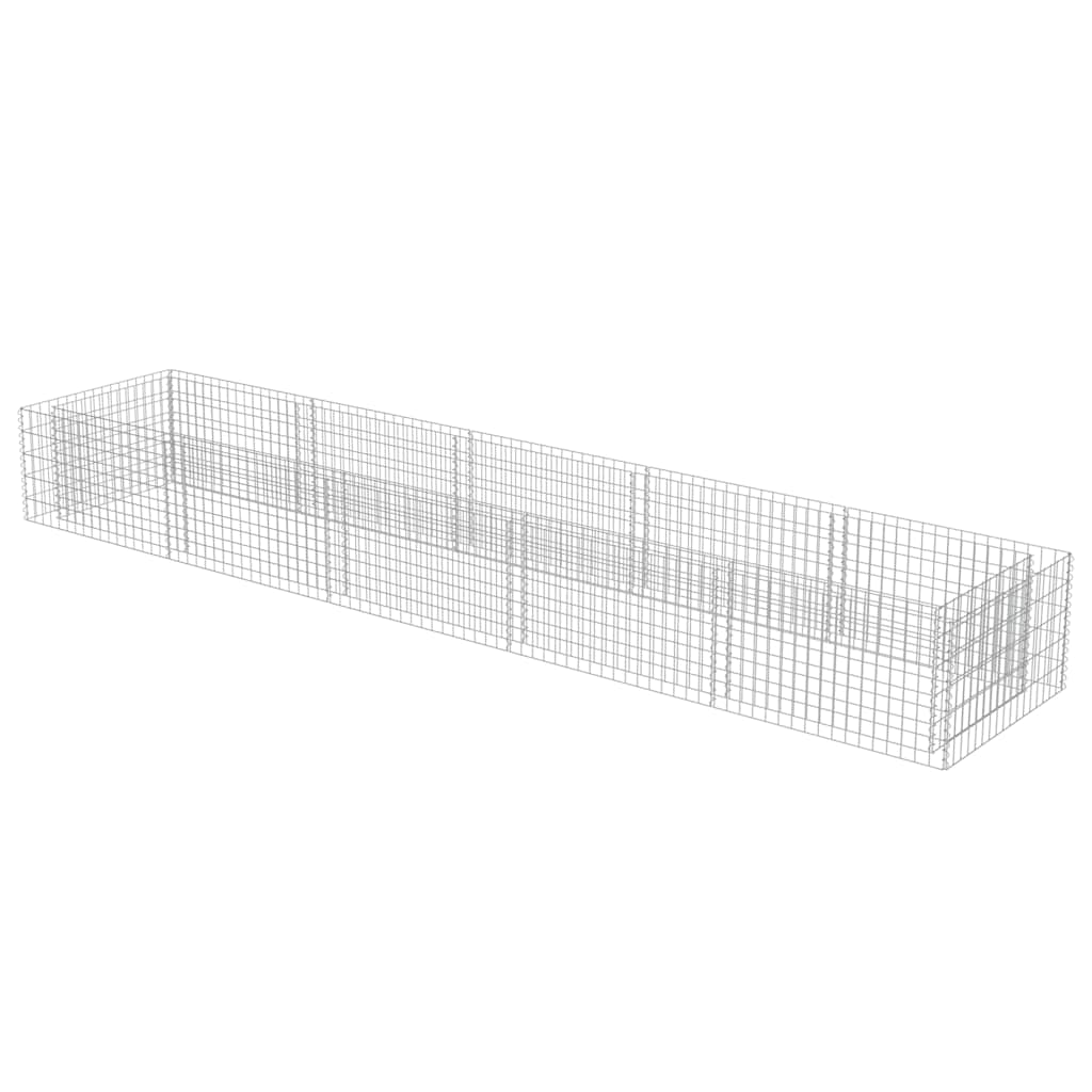 Gabionový vyvýšený záhon pozinkovaná ocel 450 x 90 x 50 cm