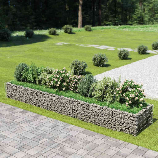 Gabionový vyvýšený záhon pozinkovaná ocel 450 x 90 x 50 cm