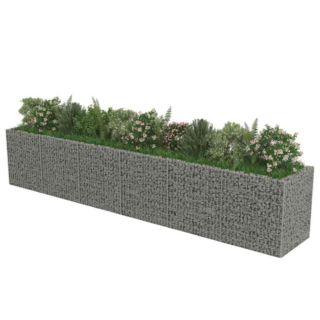 Gabionový vyvýšený záhon pozinkovaná ocel 540 x 90 x 100 cm