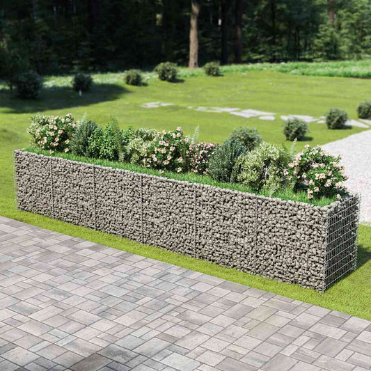 Gabionový vyvýšený záhon pozinkovaná ocel 540 x 90 x 100 cm