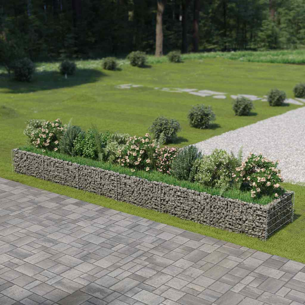 Gabionový vyvýšený záhon pozinkovaná ocel 540 x 90 x 50 cm