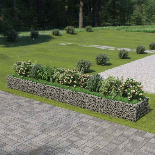 Gabionový vyvýšený záhon pozinkovaná ocel 540 x 90 x 50 cm