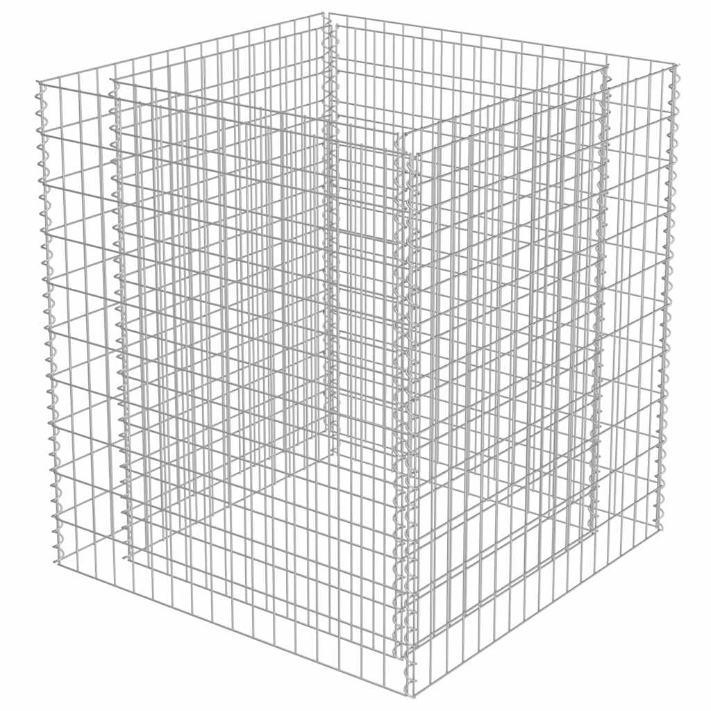 Gabionový vyvýšený záhon pozinkovaná ocel 90 x 90 x 100 cm