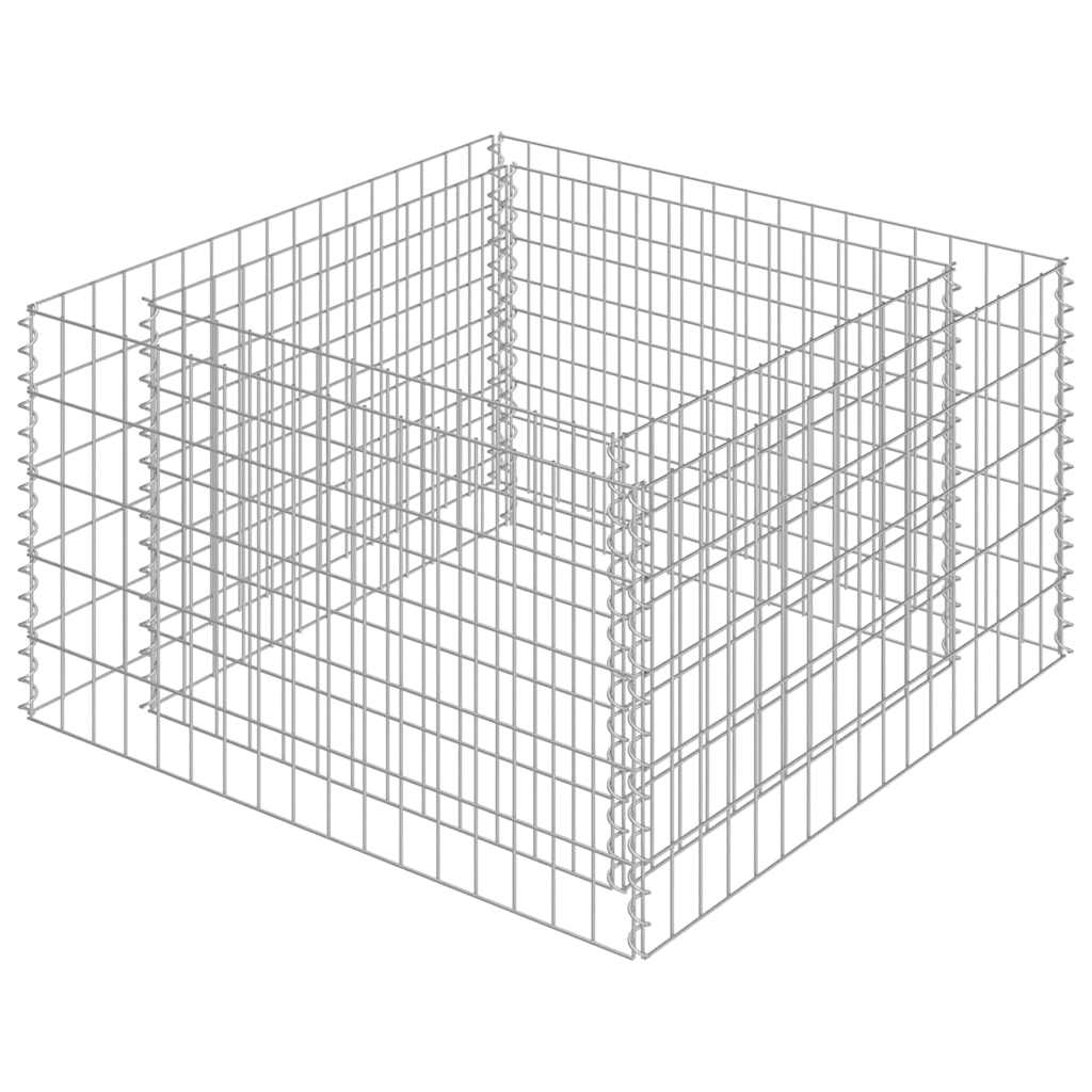 Gabionový vyvýšený záhon pozinkovaná ocel 90 x 90 x 50 cm