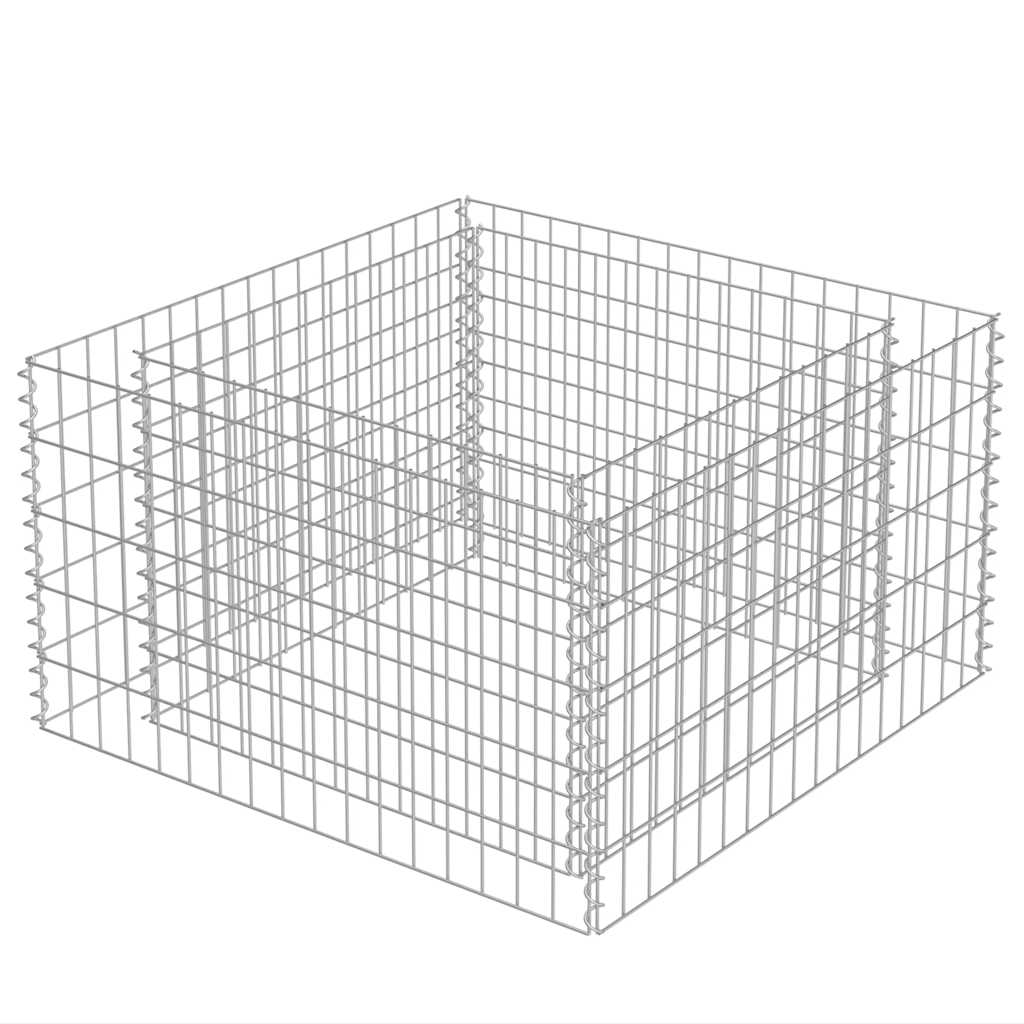 Gabionový vyvýšený záhon pozinkovaná ocel 90 x 90 x 50 cm