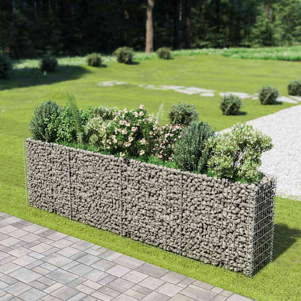 Gabionový vyvýšený záhon pozinkovaná ocel 360 x 50 x 100 cm