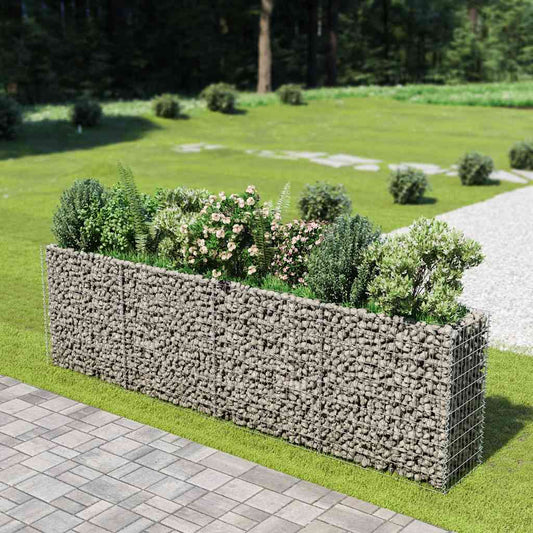 Gabionový vyvýšený záhon pozinkovaná ocel 360 x 50 x 100 cm