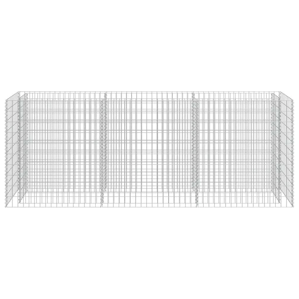 Gabionový vyvýšený záhon pozinkovaná ocel 270 x 50 x 100 cm