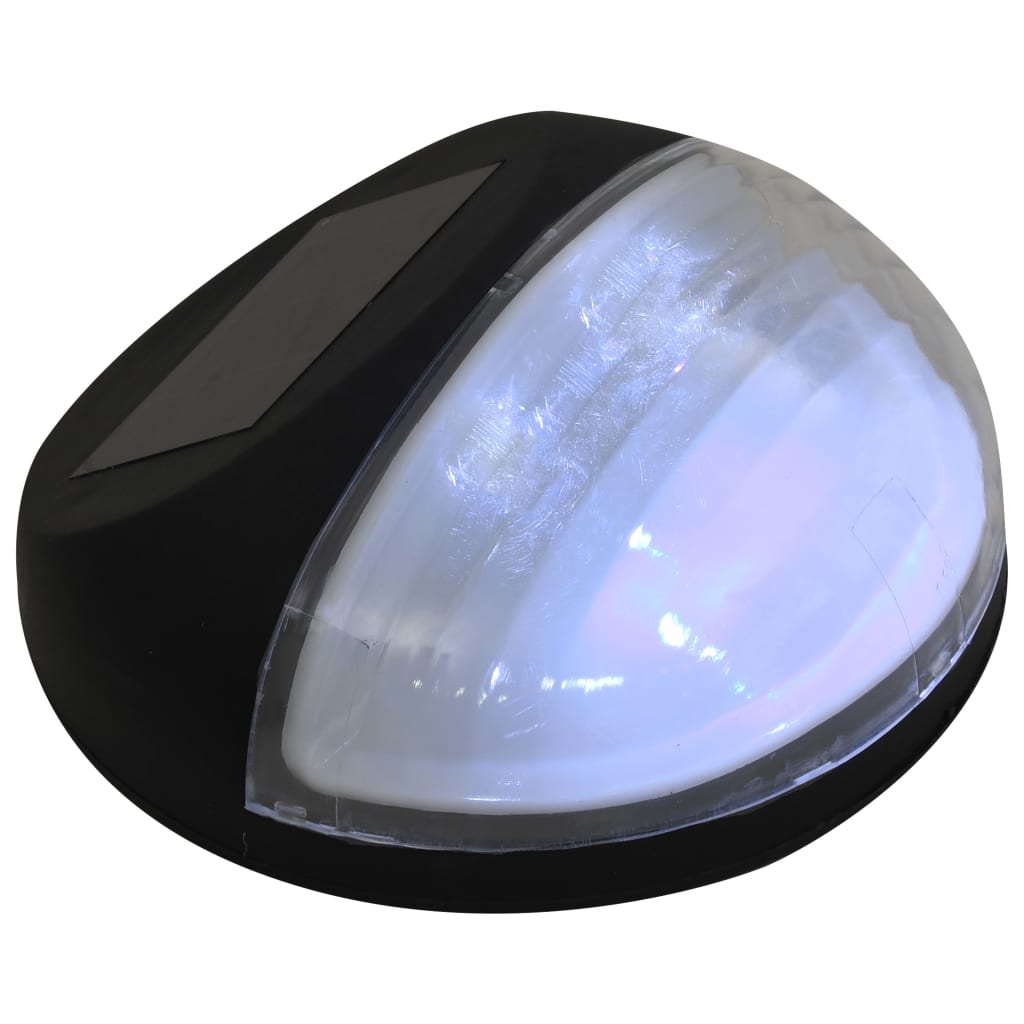 Zahradní nástěnné solární lampy LED 12 ks kulaté černé