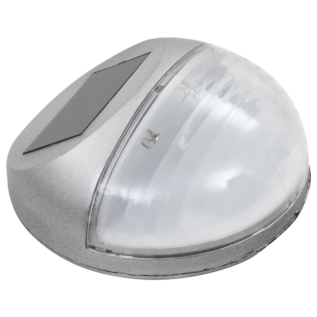 Zahradní nástěnné solární lampy LED 12 ks kulaté stříbrné