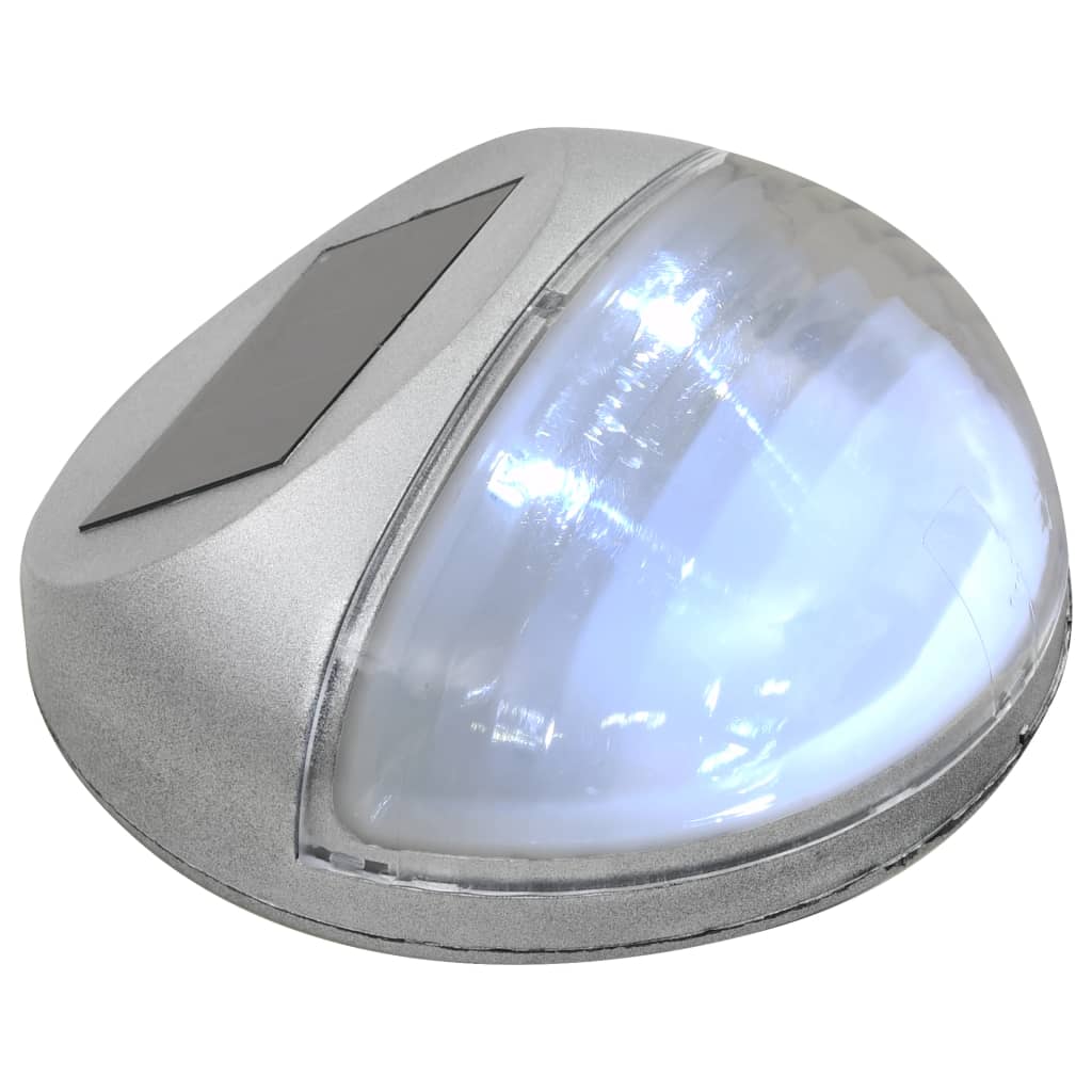 Zahradní nástěnné solární lampy LED 12 ks kulaté stříbrné