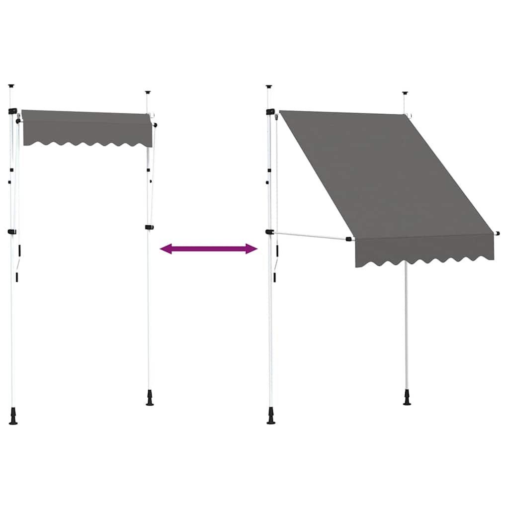 Ručně zatahovací markýza 150 cm antracitová