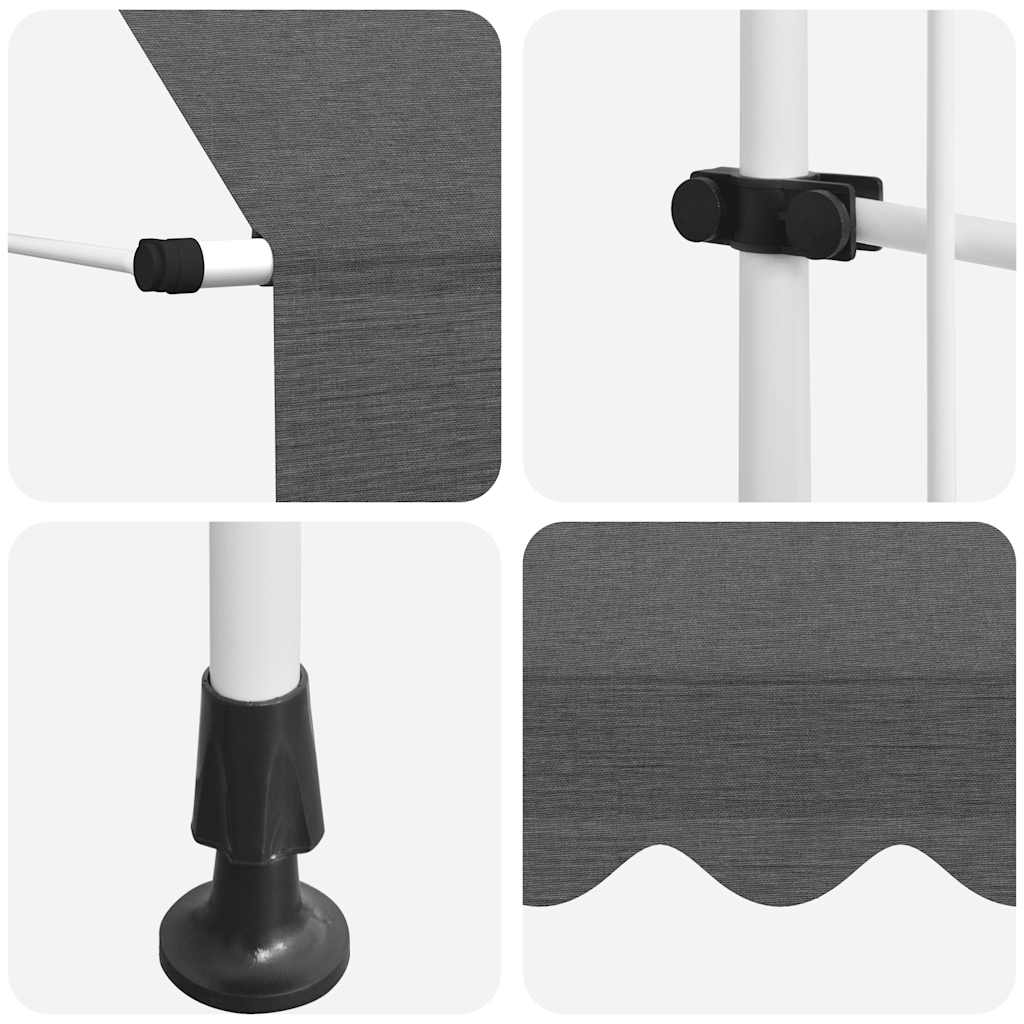 Ručně zatahovací markýza 150 cm antracitová