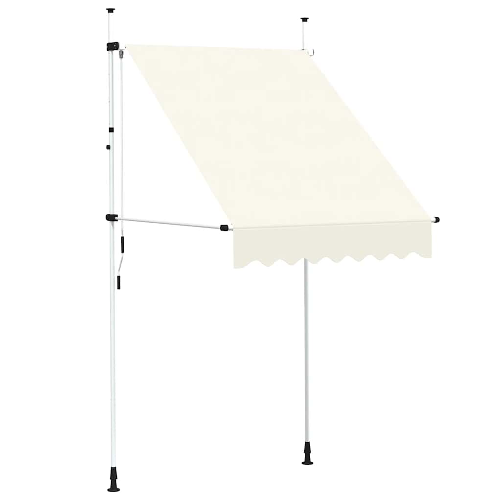 Ručně zatahovací markýza 150 cm krémová