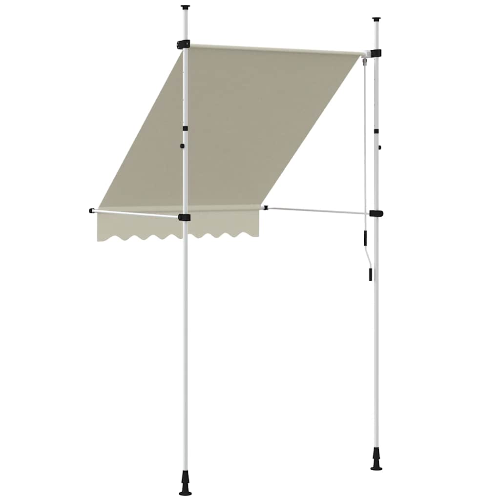 Ručně zatahovací markýza 150 cm krémová