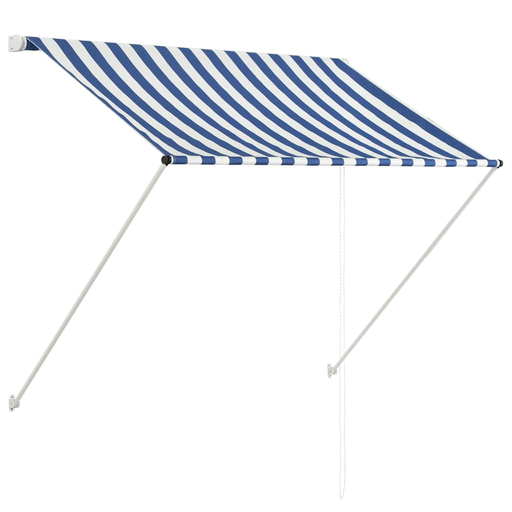 Zatahovací markýza 150 x 150 cm modro-bílá