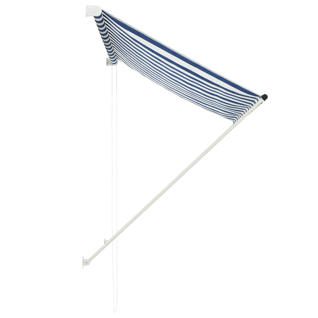 Zatahovací markýza 150 x 150 cm modro-bílá