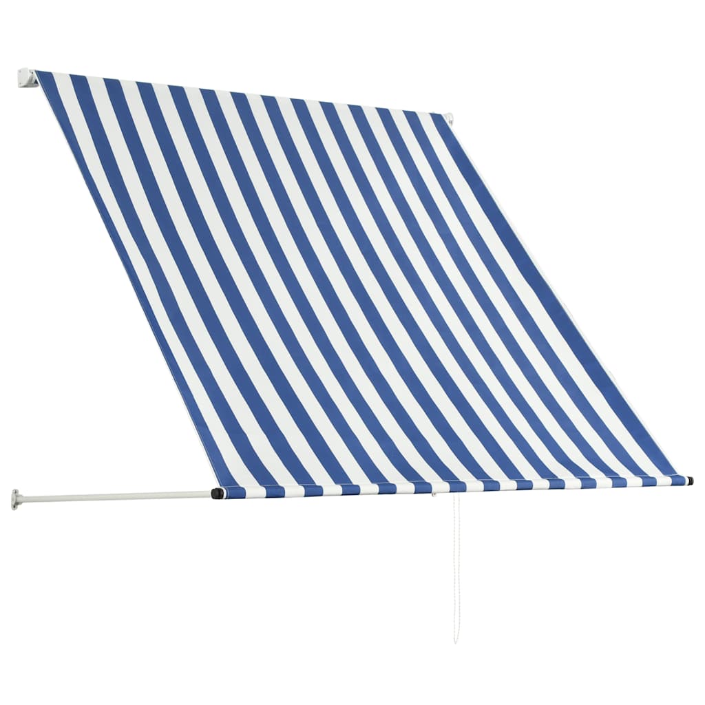 Zatahovací markýza 150 x 150 cm modro-bílá