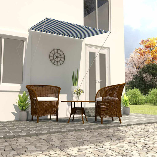 Zatahovací markýza 150 x 150 cm modro-bílá