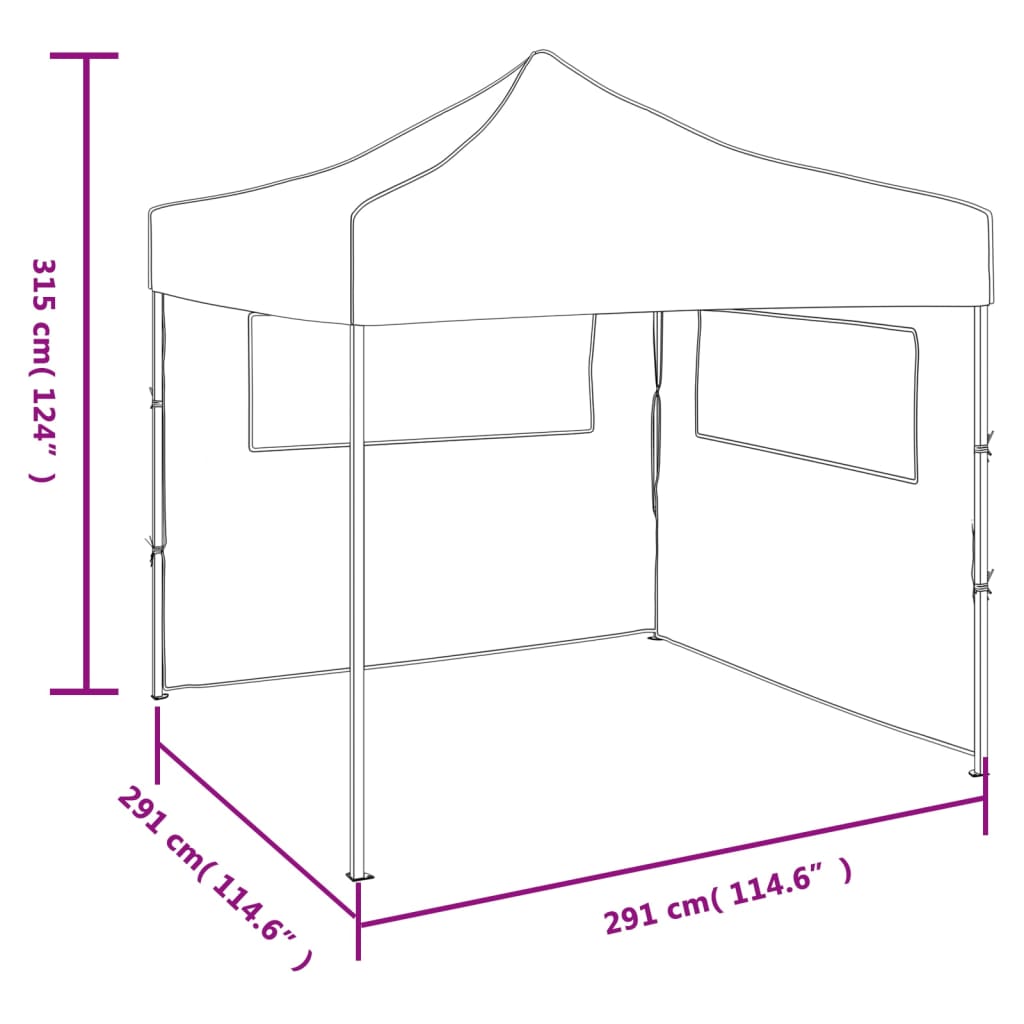 Skládací stan se 2 stěnami 3 x 3 m zelený