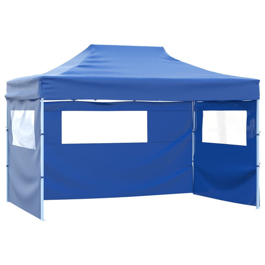 Skládací stan se 3 stěnami 3 x 4,5 m modrý