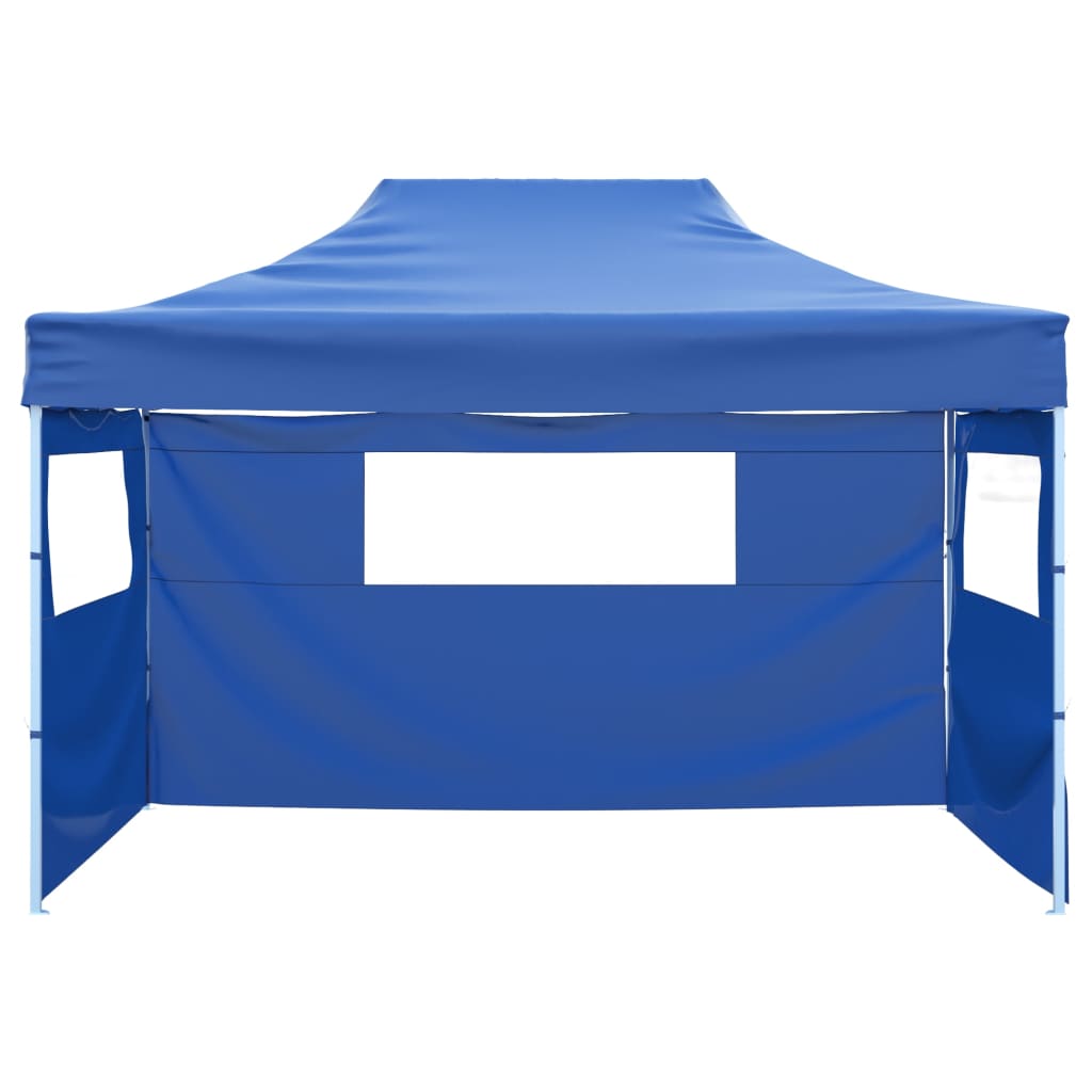 Skládací stan se 3 stěnami 3 x 4,5 m modrý