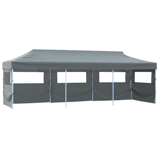 Skládací nůžkový stan s 5 bočními stěnami 870x291x315 cm antracitový