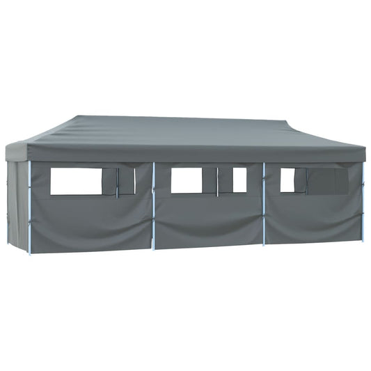 Skládací nůžkový stan s 8 bočními stěnami 870x291x315 cm antracitový