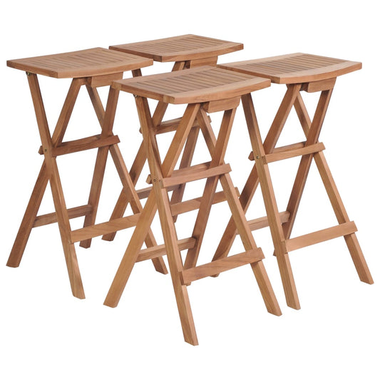 Skládací barové stoličky 4 ks masivní teak