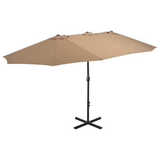 Zahradní slunečník s hliníkovou tyčí 460 x 270 cm barva taupe