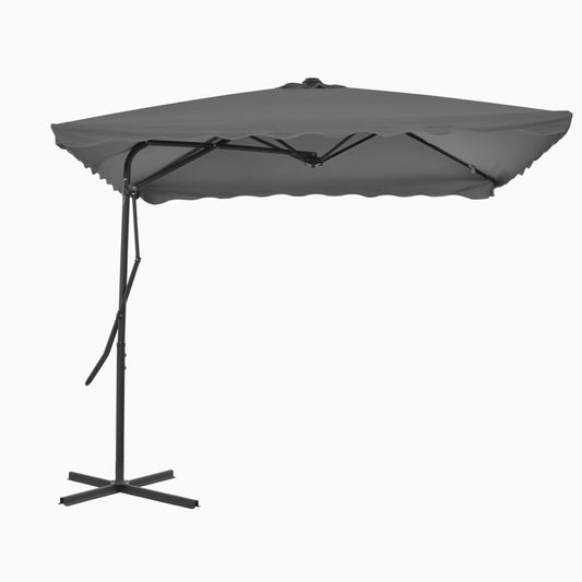 Zahradní slunečník s ocelovou tyčí 250 x 250 cm antracitový