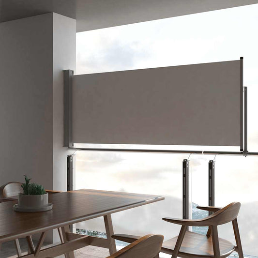 Terasová zatahovací boční markýza 100 x 300 cm šedá