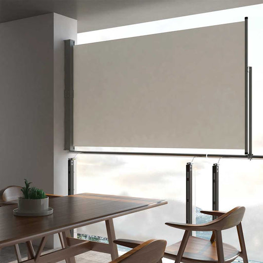 Terasová zatahovací boční markýza 140 x 300 cm krémová